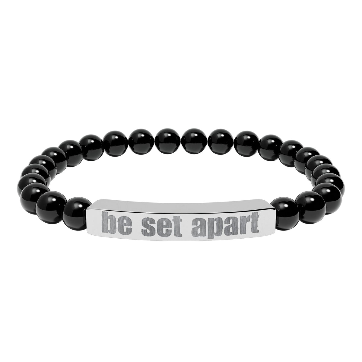 Be Set Apart Engraved Stone Bracelet (7 Stone Colors)