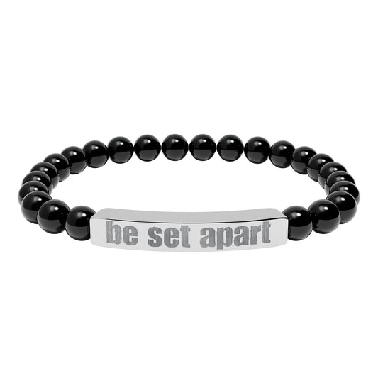 Be Set Apart Engraved Stone Bracelet (7 Stone Colors)