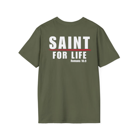 Saint For Life White Logo Back Classic T-Shirt (3 Colors)