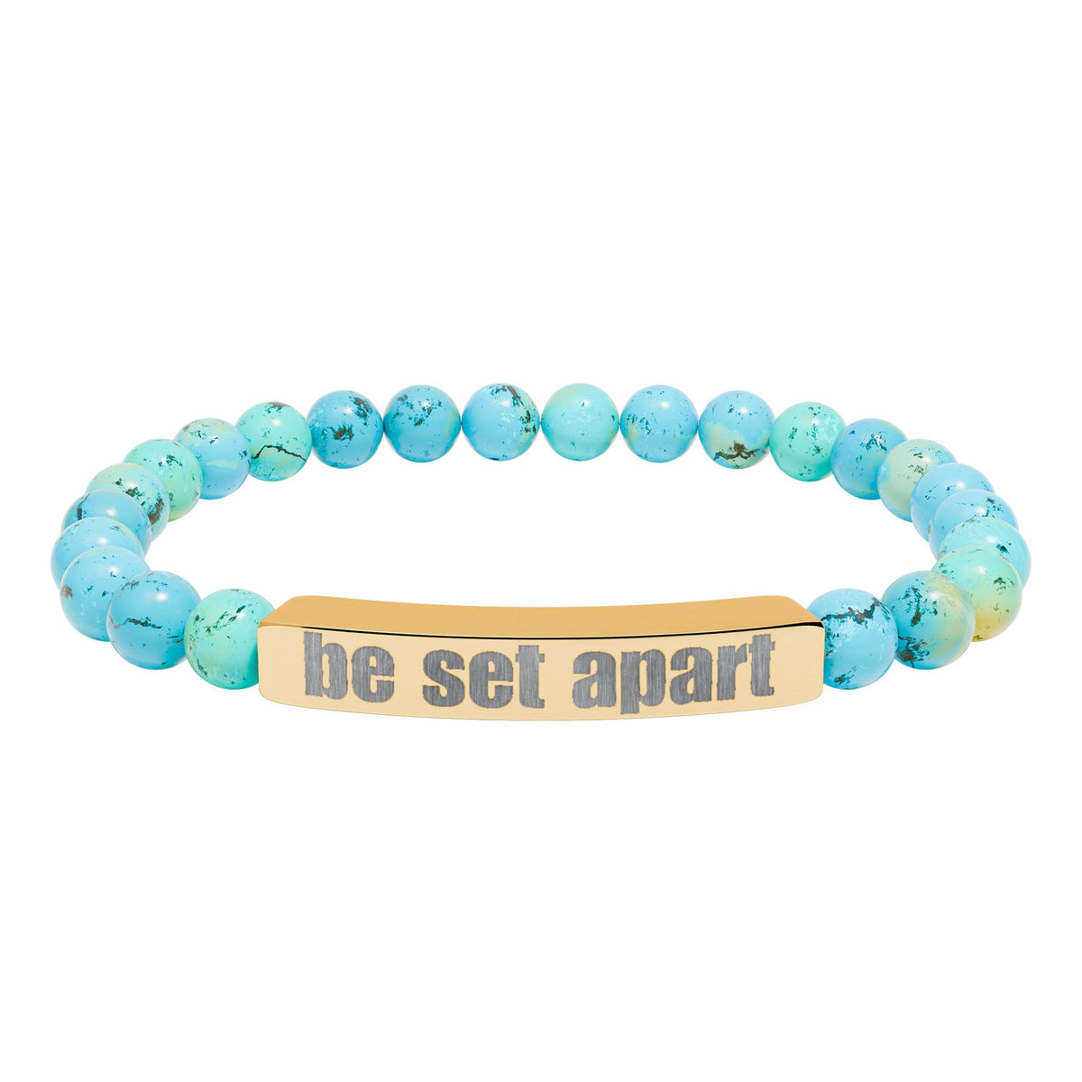 Be Set Apart Engraved Stone Bracelet (7 Stone Colors)