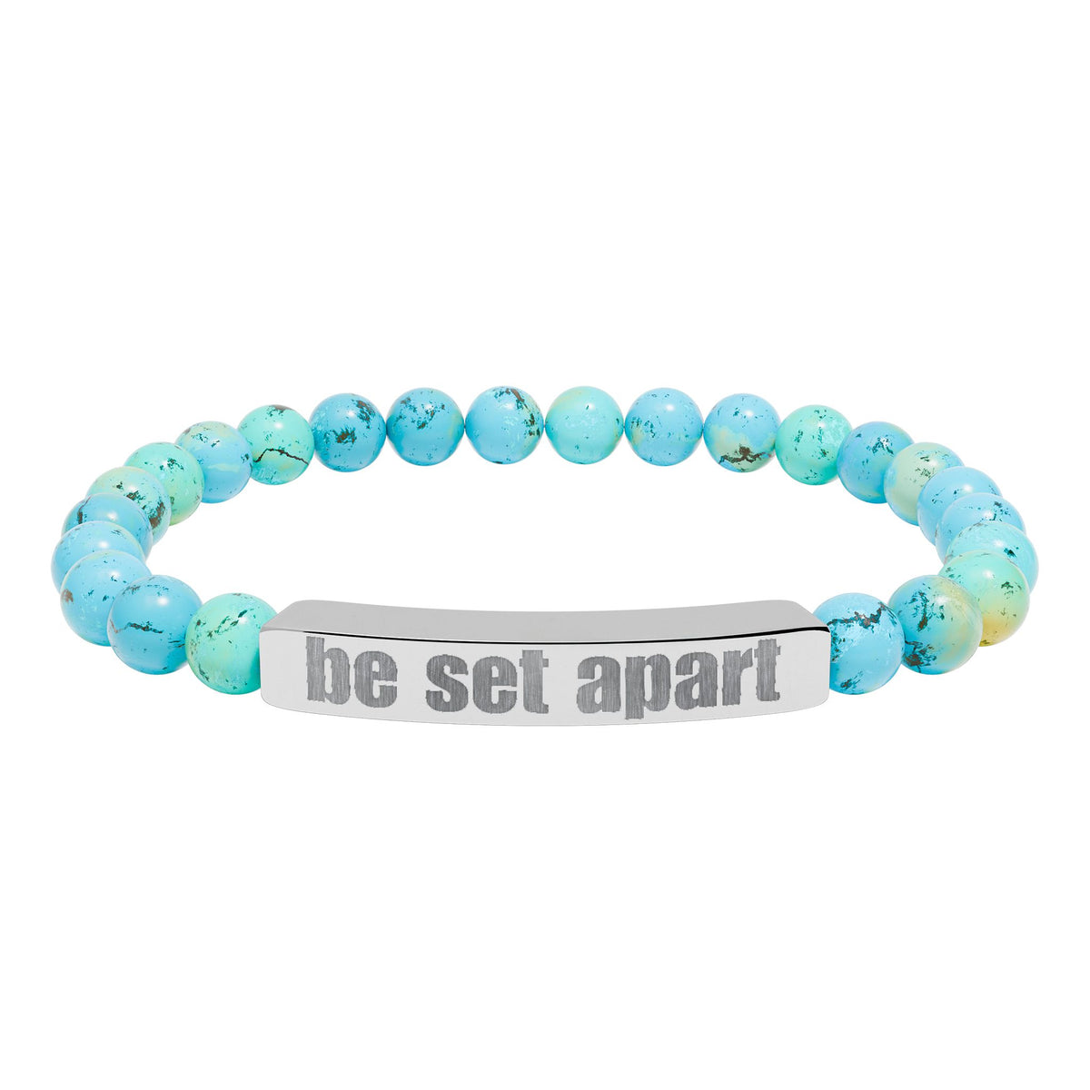 Be Set Apart Engraved Stone Bracelet (7 Stone Colors)