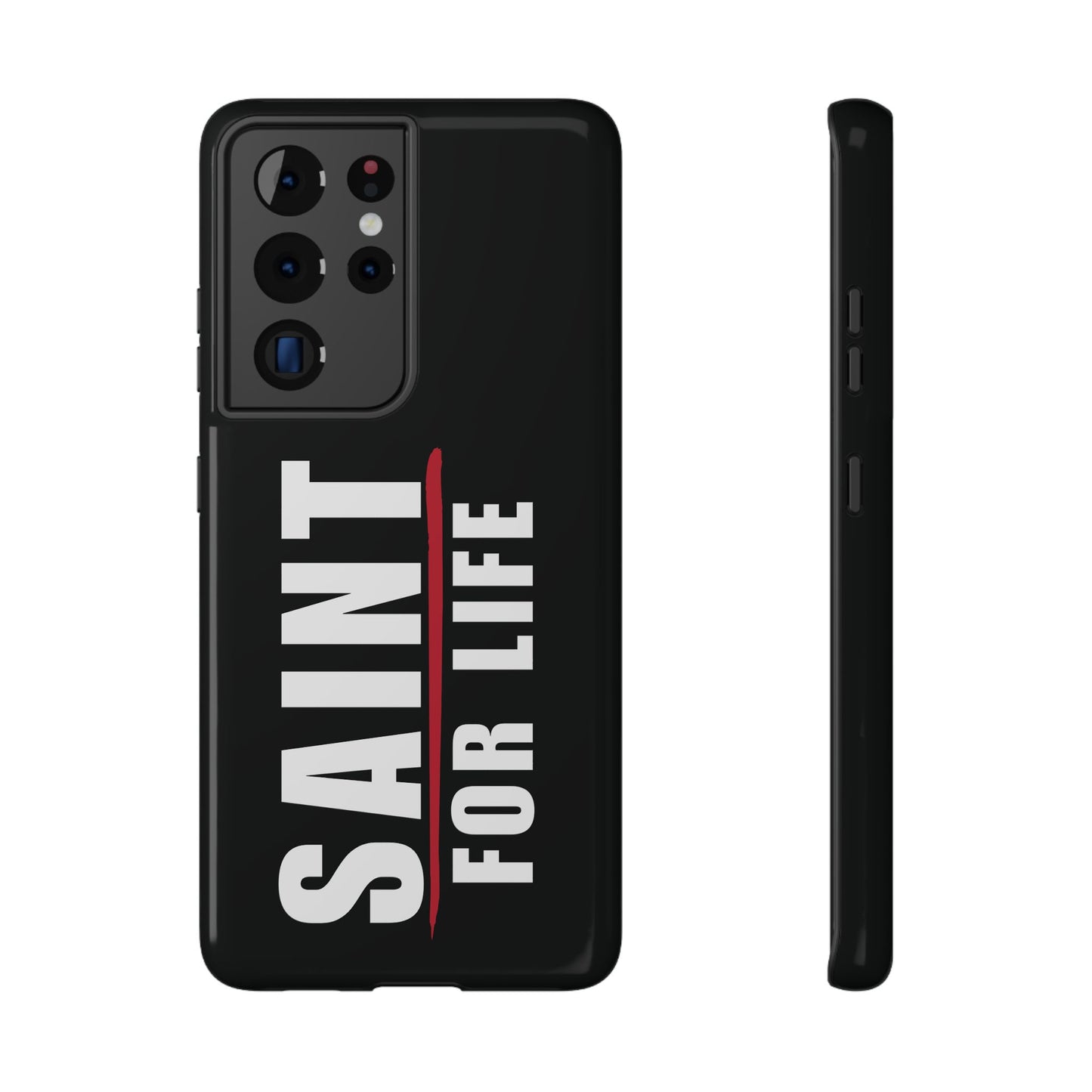 Saint For Life White Logo Black Phone Case