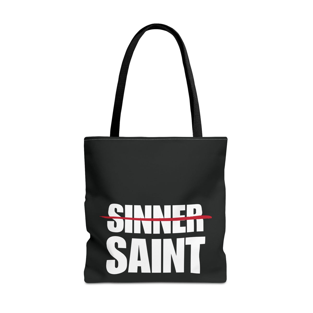 Sinner To Saint White Logo Black Tote (3 Sizes)