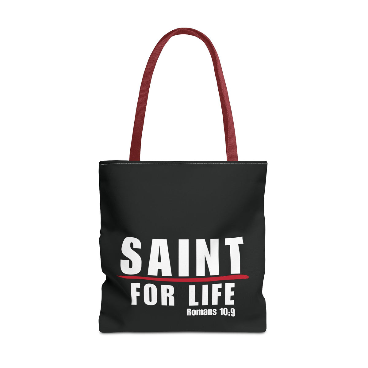 Saint For Life White Logo Black Tote (3 Sizes)