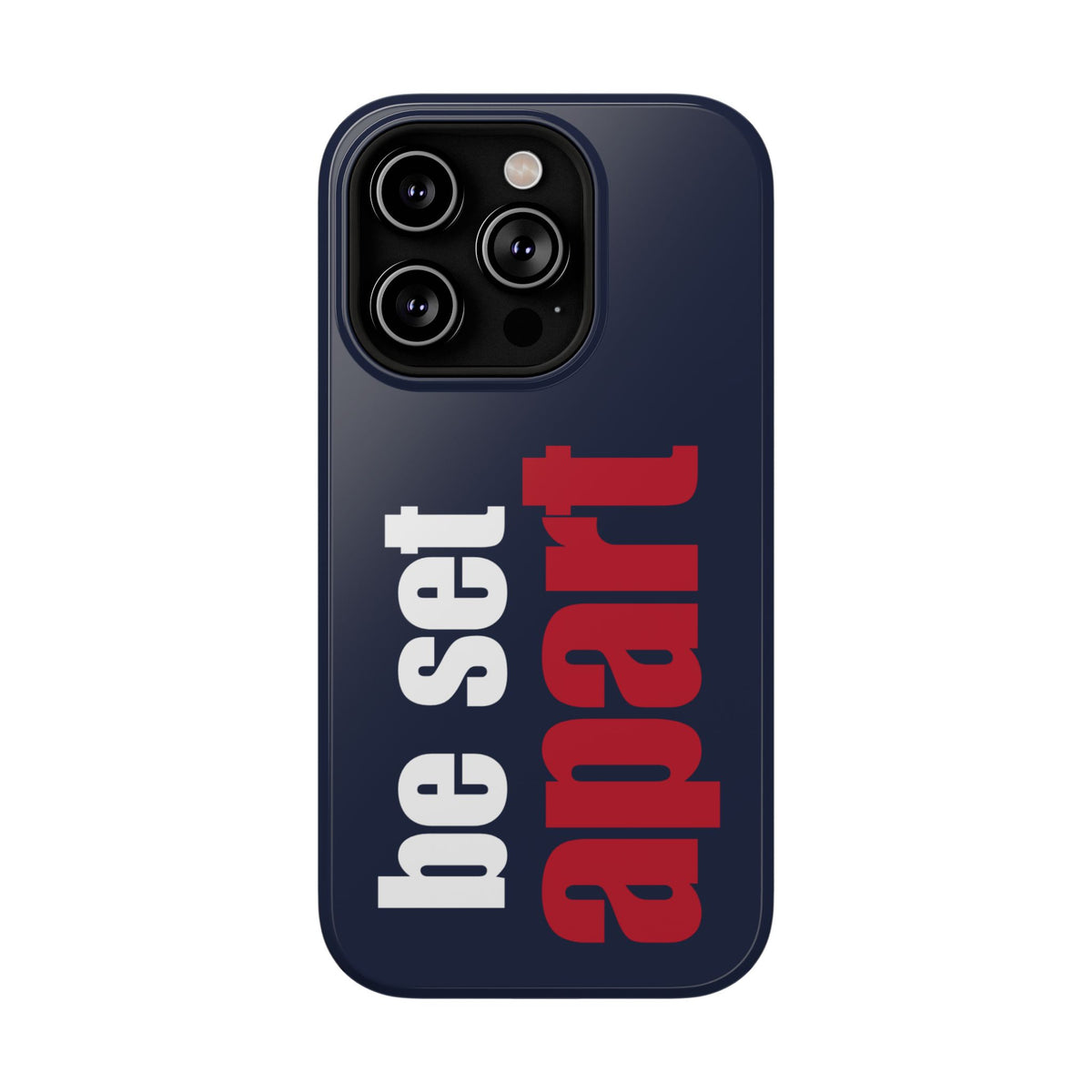 Be Set Apart White Logo Navy Phone Case