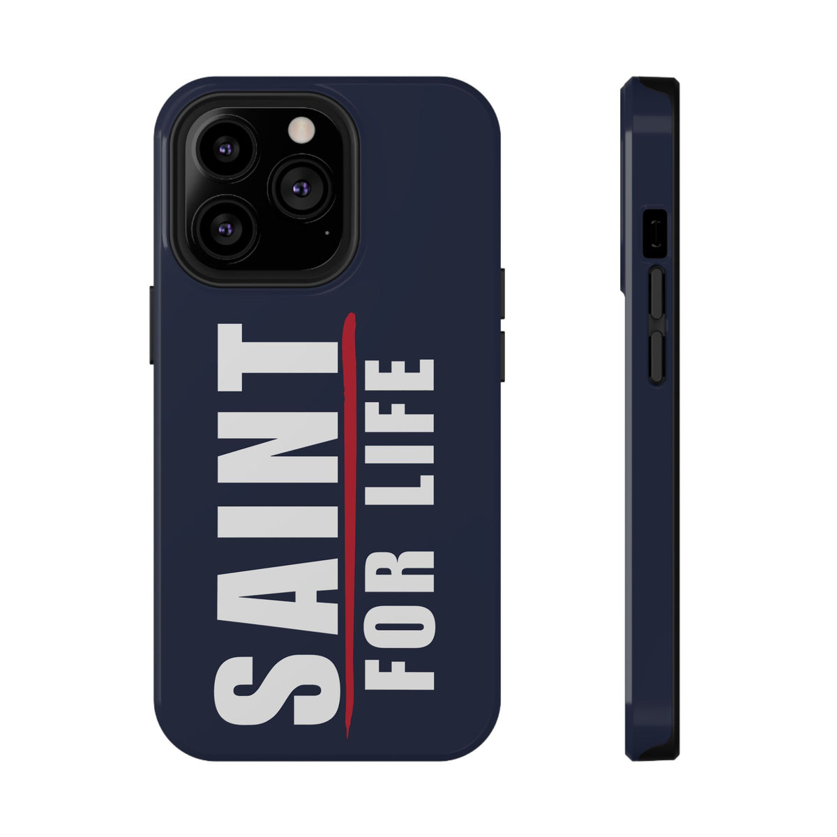 Saint For Life White Logo Navy Phone Case