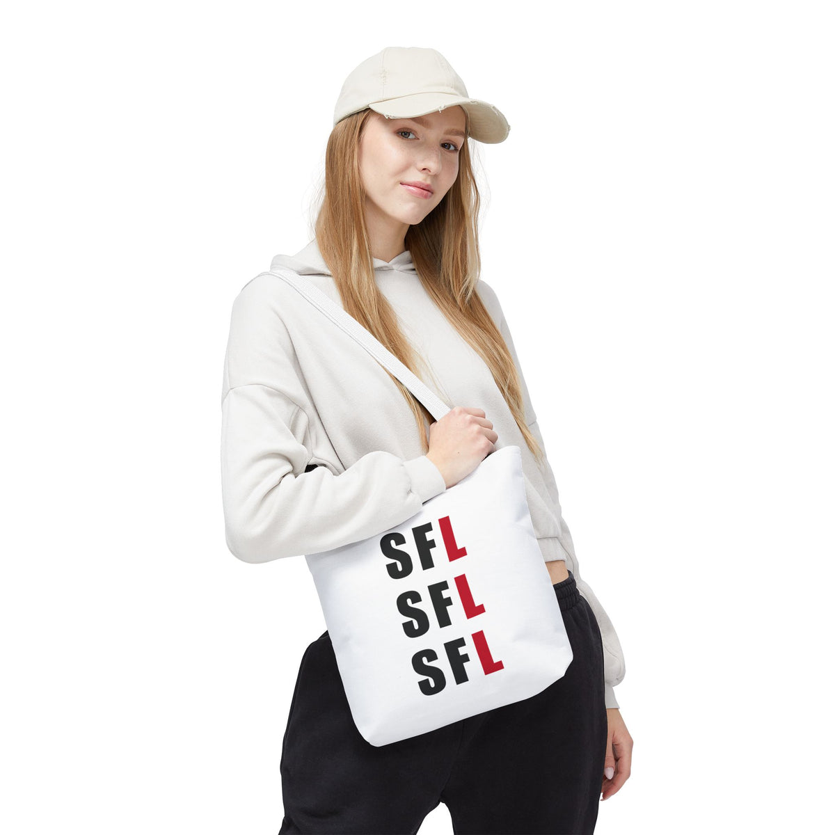 SFL Repeat White Tote (3 Sizes)