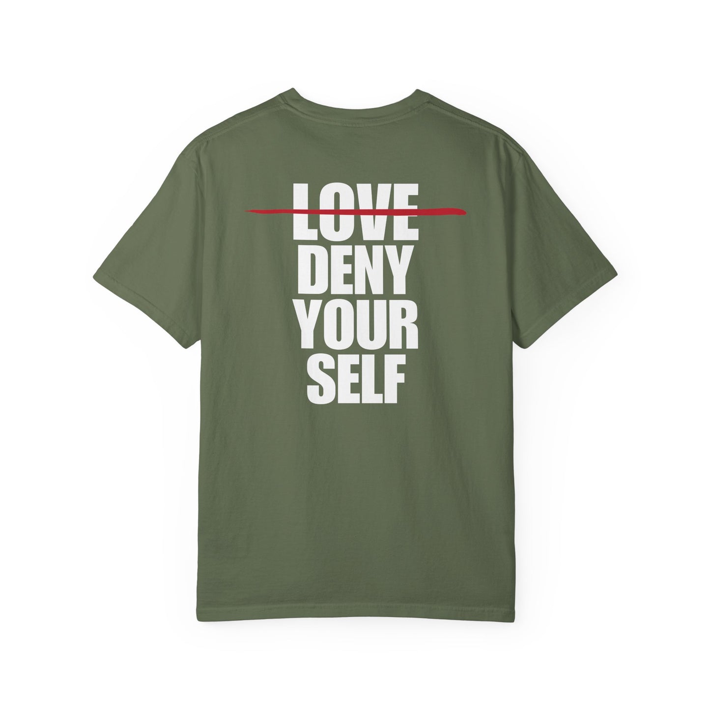 Deny Your Self White Logo Back Lived-In T-Shirt (5 Colors)