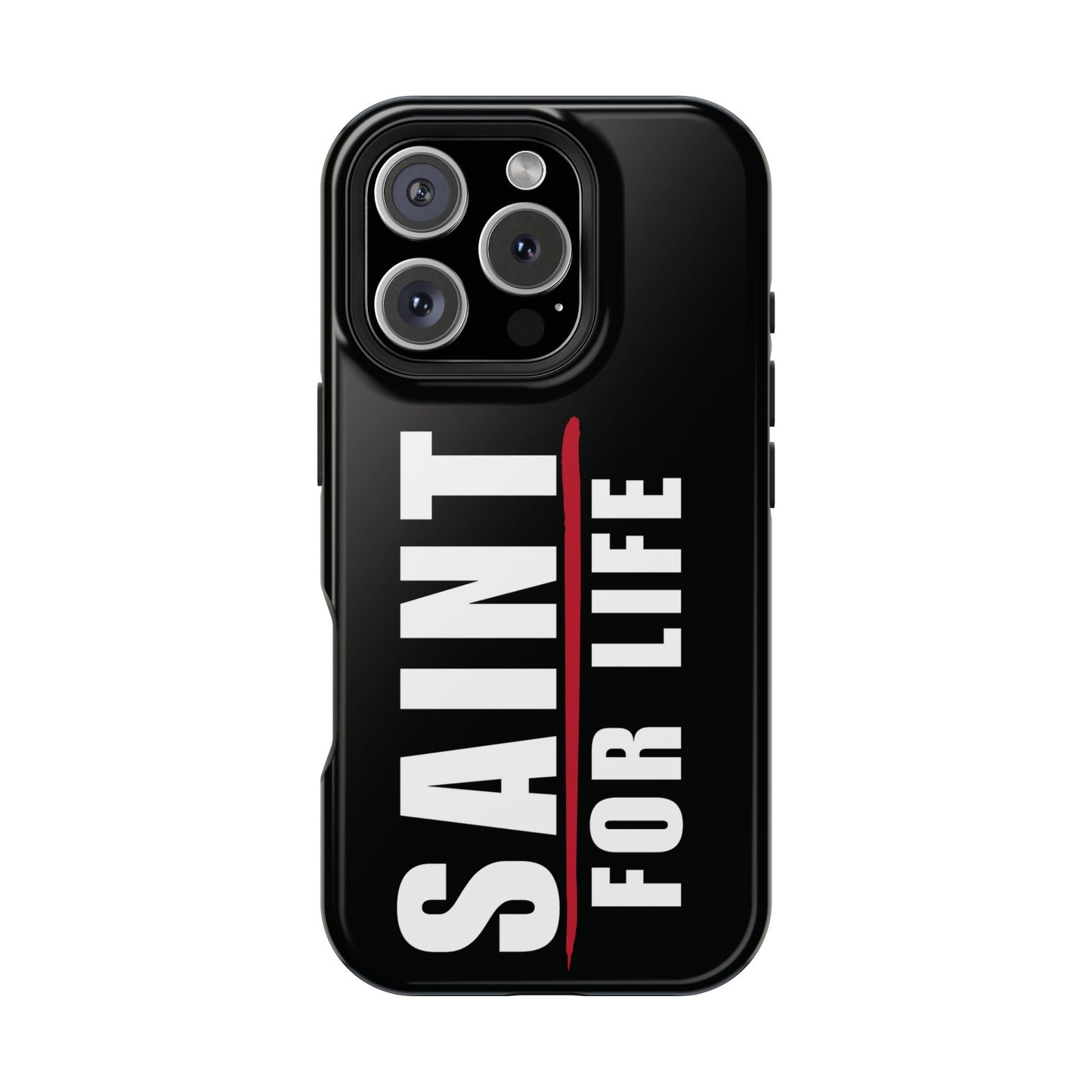 Saint For Life White Logo Black Phone Case