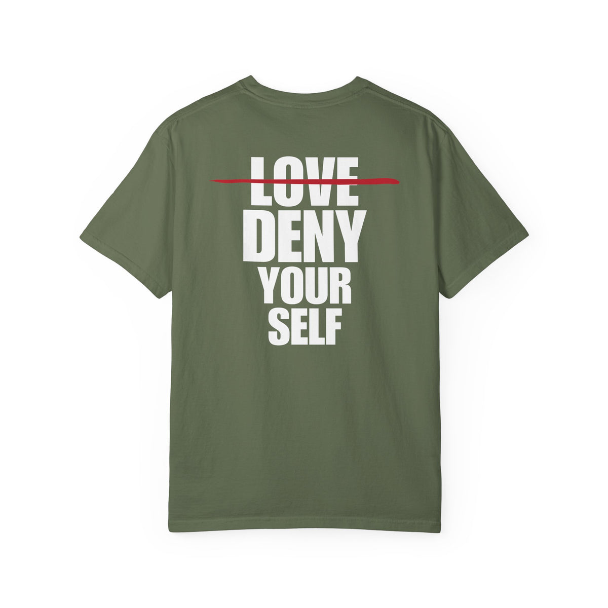 Deny Your Self White Logo Back Lived-In T-Shirt (5 Colors)