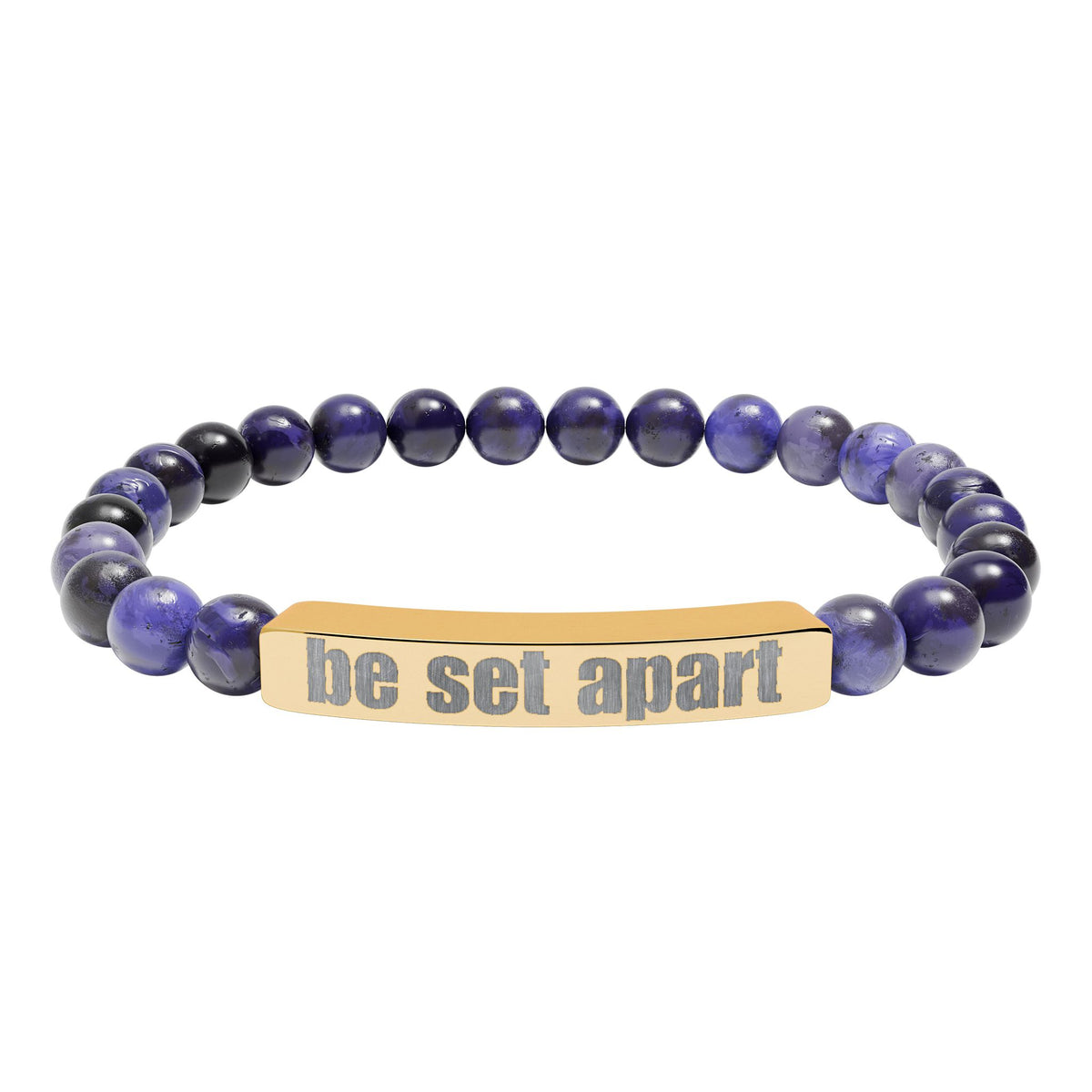 Be Set Apart Engraved Stone Bracelet (7 Stone Colors)