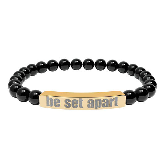 Be Set Apart Engraved Stone Bracelet (7 Stone Colors)