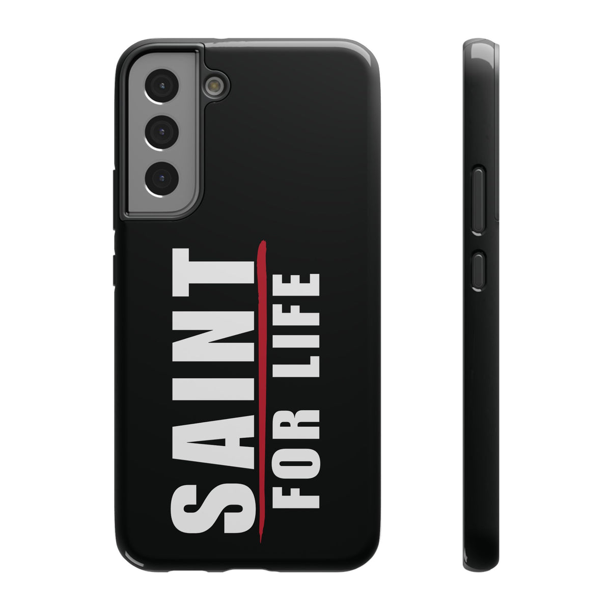 Saint For Life White Logo Black Phone Case