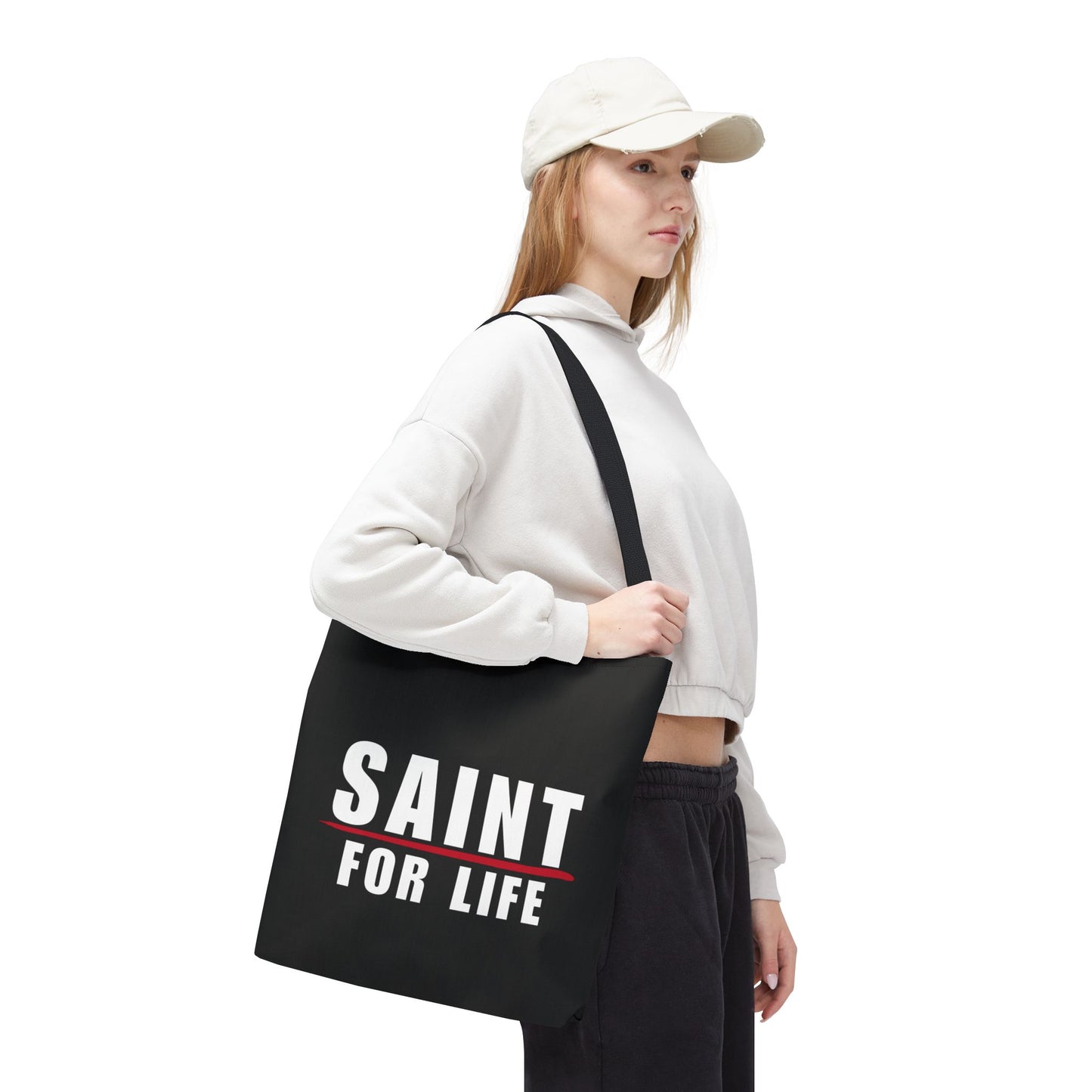Sinner To Saint White Logo Black Tote (3 Sizes)