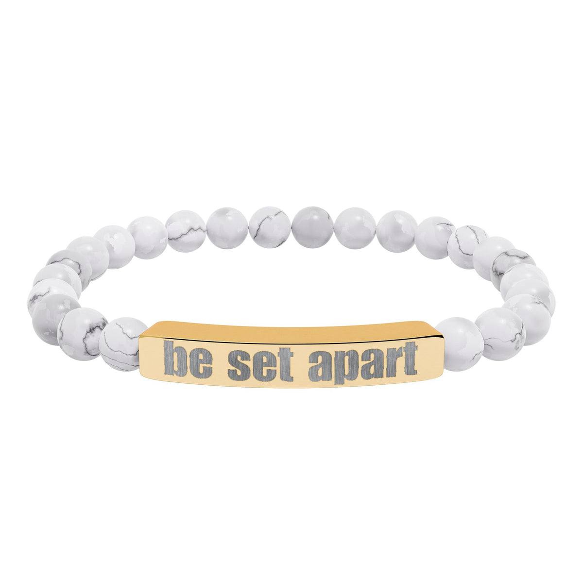 Be Set Apart Engraved Stone Bracelet (7 Stone Colors)