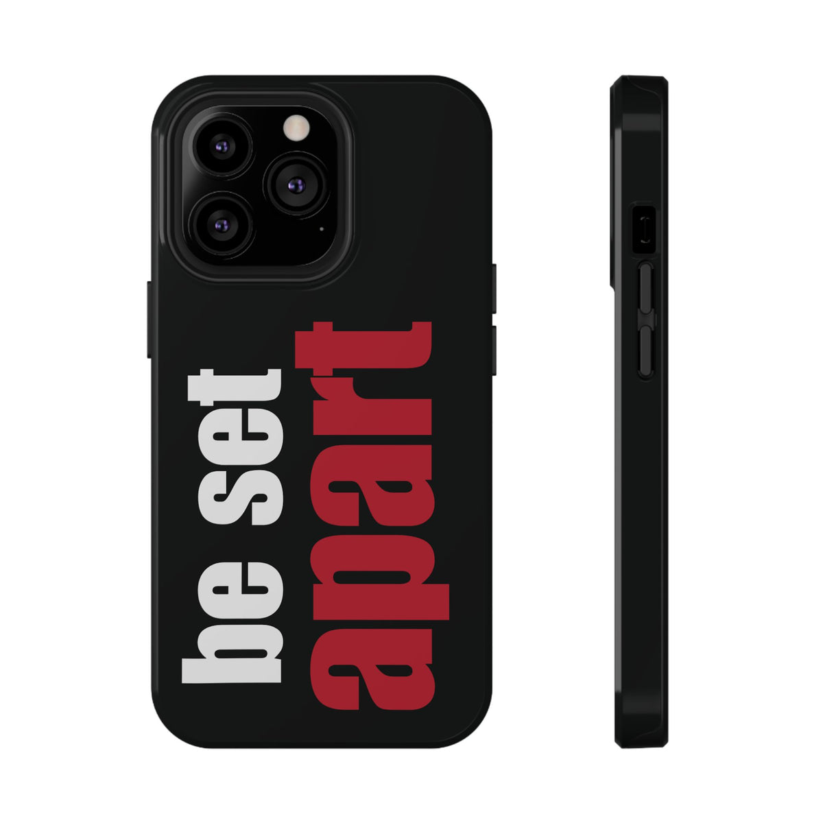 Be Set Apart White Logo Black Phone Case