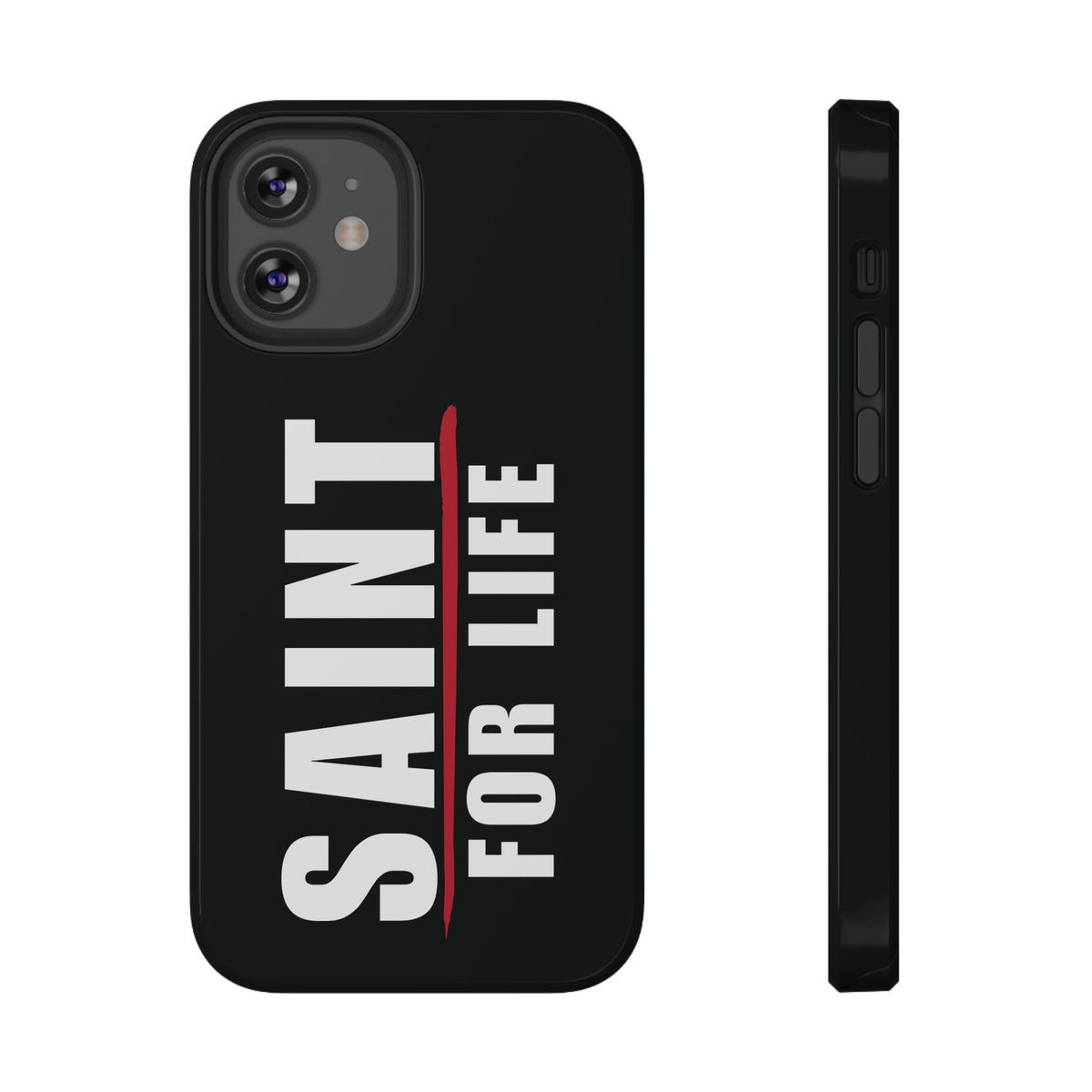 Saint For Life White Logo Black Phone Case