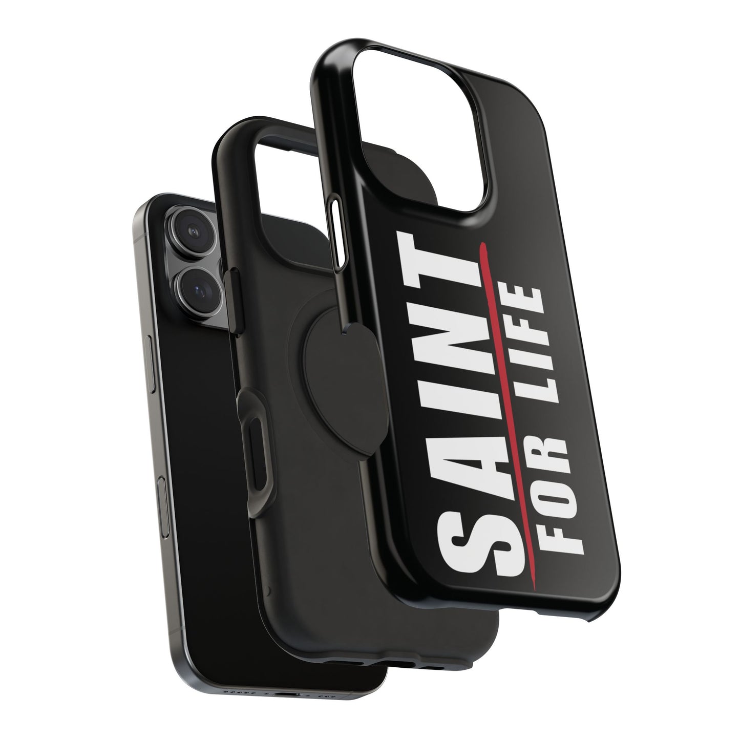 Saint For Life White Logo Black Phone Case
