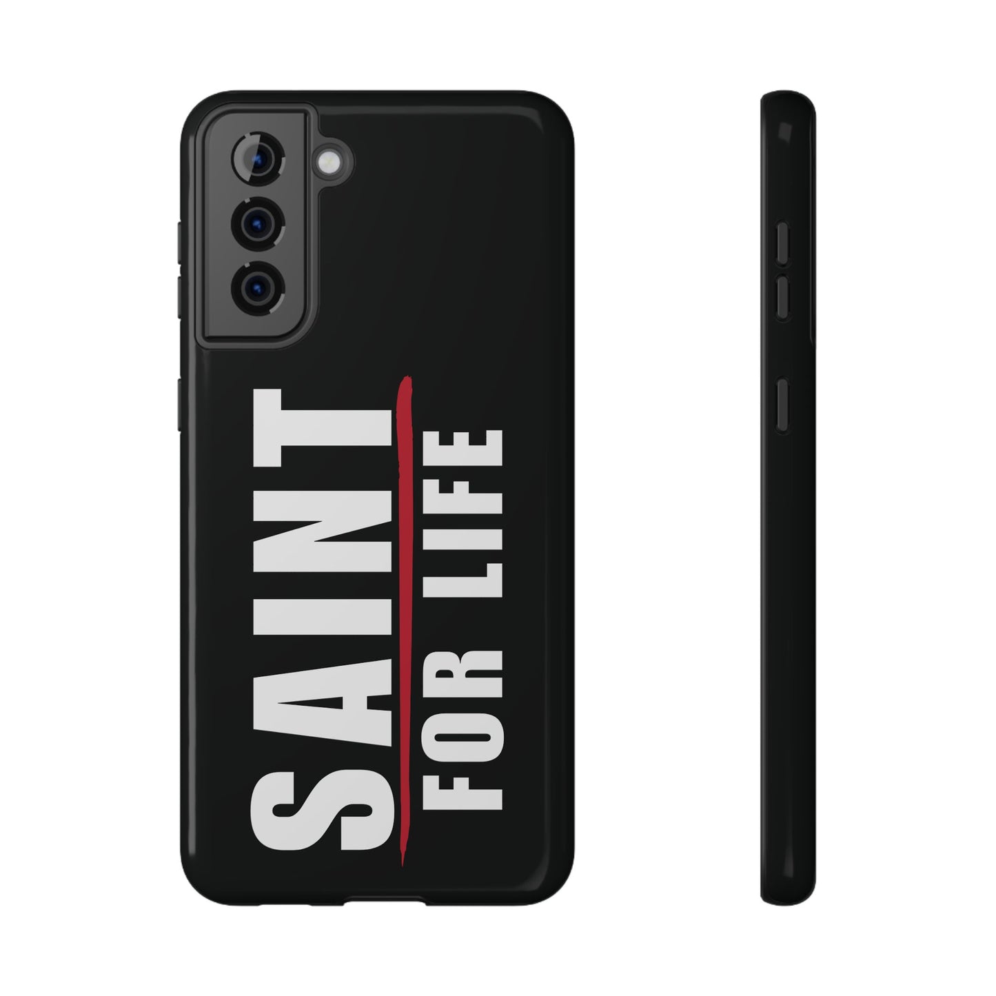 Saint For Life White Logo Black Phone Case