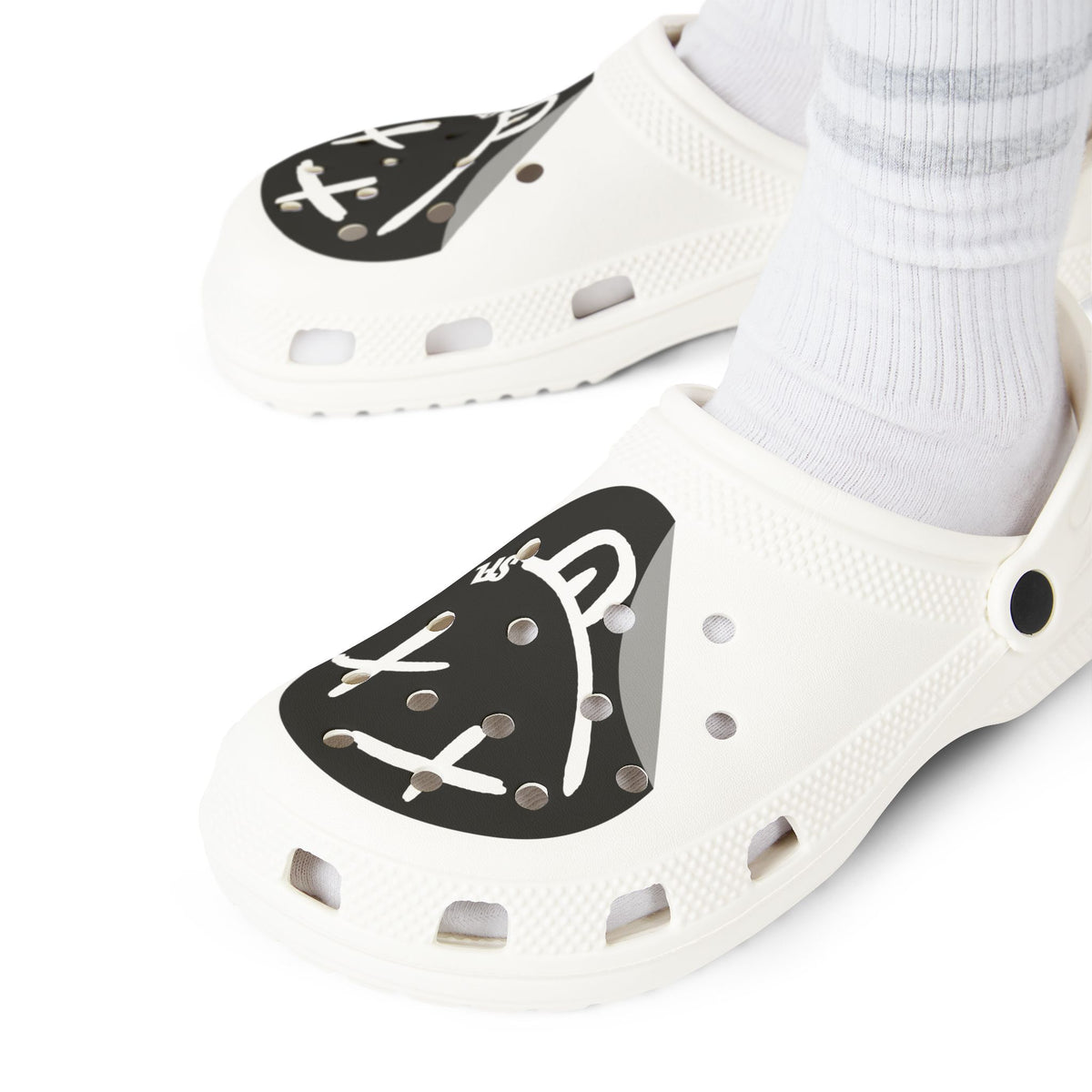 Limited Edition! Smile Black Unisex White Clogs