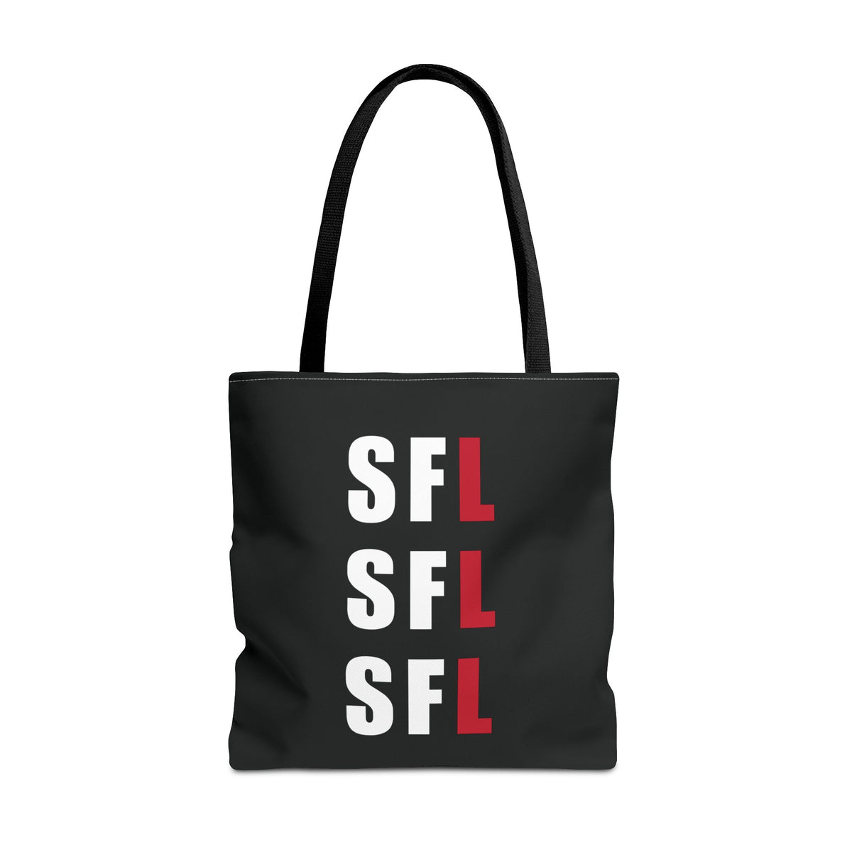 SFL Repeat White Logo Black Tote (3 Sizes)