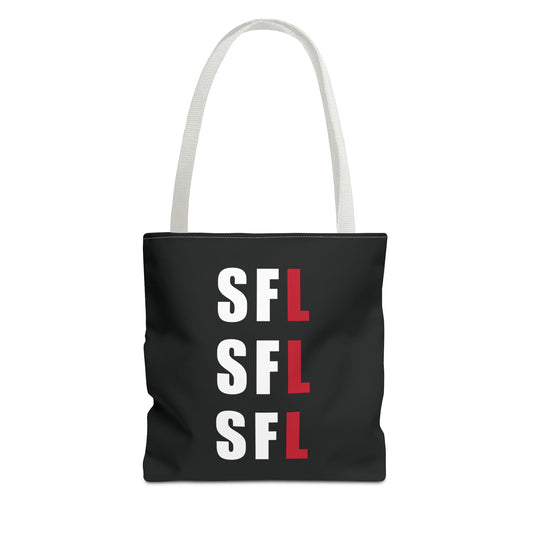 SFL Repeat White Logo Black Tote (3 Sizes)